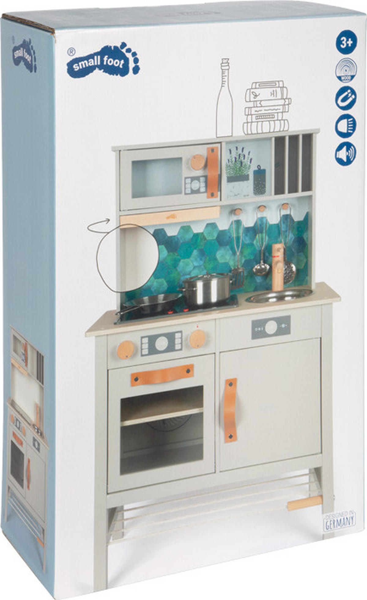 KINDERKÜCHE  - Hellgrau, Basics, Holz/Metall (57/87/28cm) - small foot