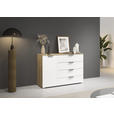 KOMMODE  in 120/81/42 cm  - Chromfarben/Weiß, Design, Holzwerkstoff/Metall (120/81/42cm) - Carryhome