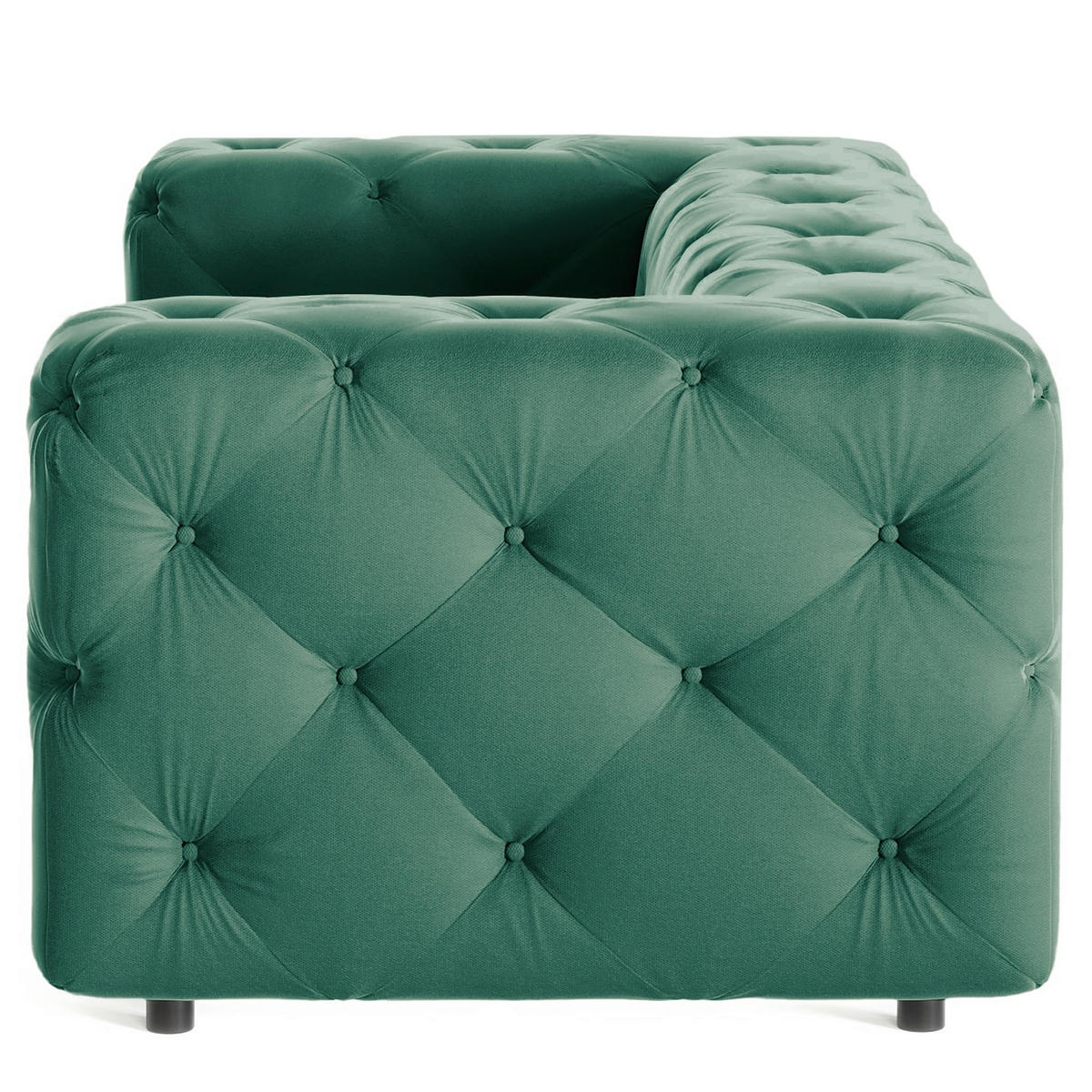 2-SITZER-SOFA Fresco in Samt Dunkelgrün  - Dunkelgrün/Schwarz, Design, Kunststoff/Textil (193/71/100cm) - P & B