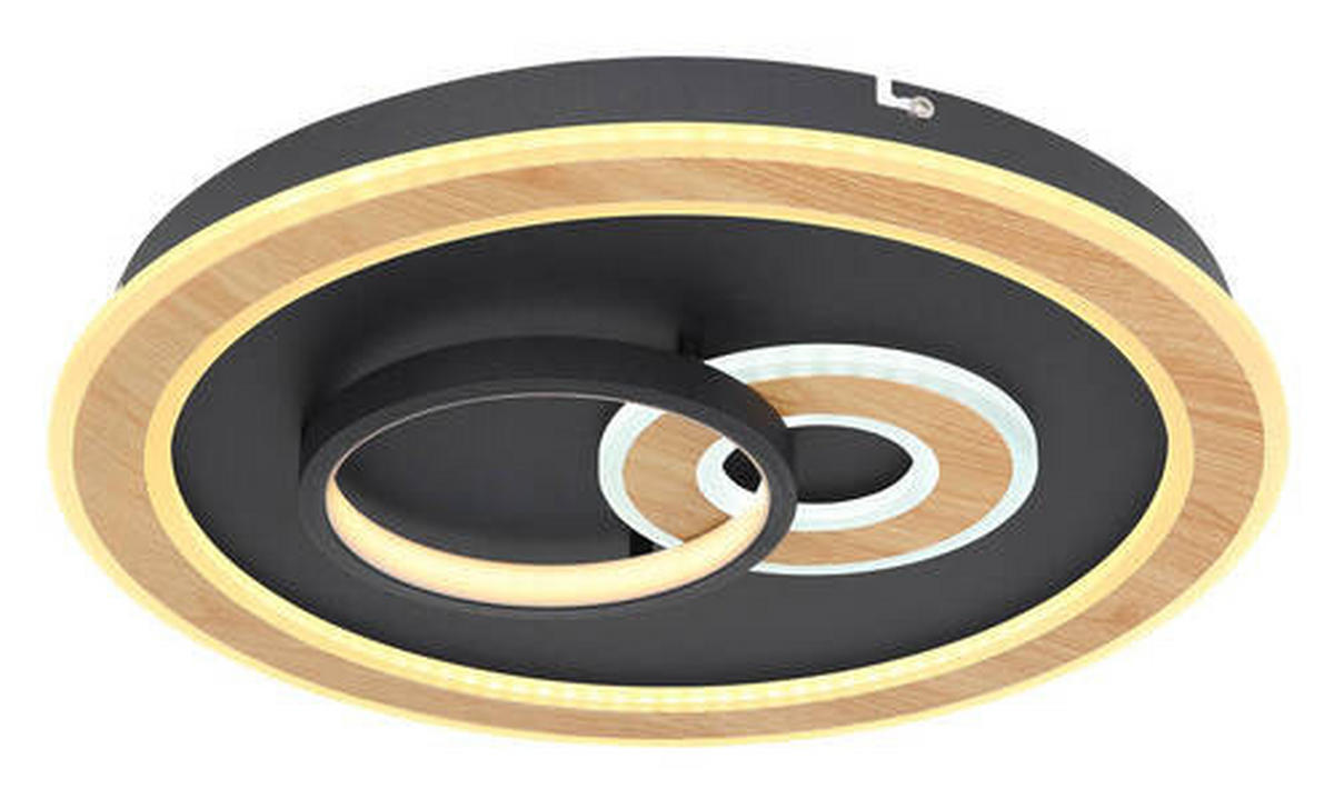 LED-TAKLAMPA 50 W 50/7 cm  - opal/svart, Design, metall/plast (50/7cm) - Globo