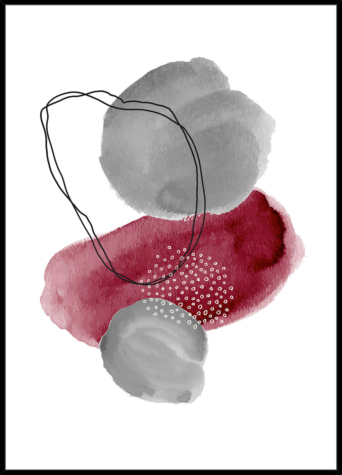 KONSTTRYCK 51,5/71,5 cm  - multicolor/svart, Design, trämaterial/textil (51,5/71,5cm) - Monee