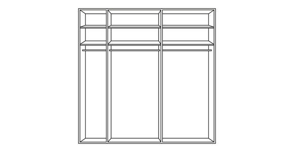SCHWEBETÜRENSCHRANK in Hellbraun, Lärchefarben - Chromfarben/Hellbraun, KONVENTIONELL, Holzwerkstoff (250/217/68cm) - Voleo