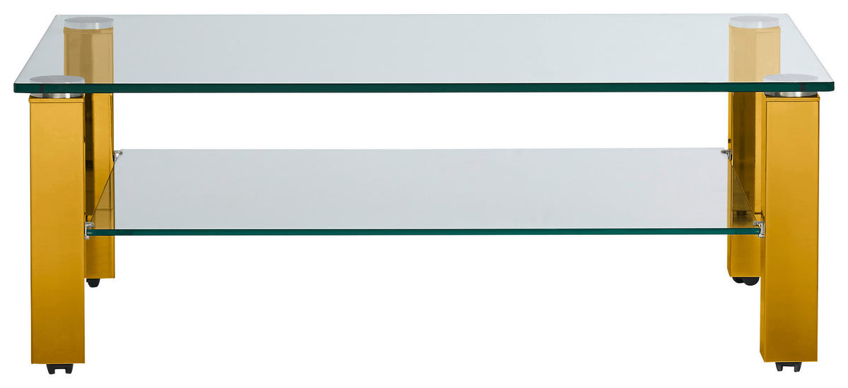 COUCHTISCH in Metall, Glas 110/70/42,5 cm  - Currygelb, Design, Glas/Kunststoff (110/70/42,5cm)