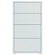 KOMMODE , 55/99/35 cm, 4 Schublade(n)  - Silberfarben/Hellgrau, Trend, Holzwerkstoff/Kunststoff (55/99/35cm) - Carryhome