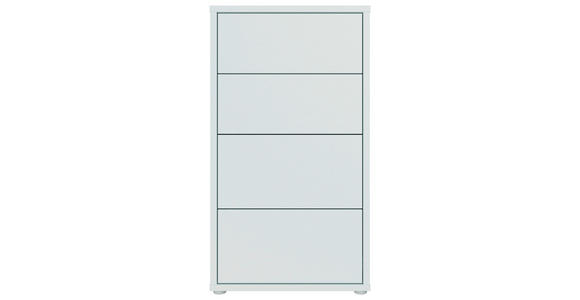 KOMMODE , 55/99/35 cm, 4 Schublade(n)  - Silberfarben/Hellgrau, Trend, Holzwerkstoff/Kunststoff (55/99/35cm) - Carryhome