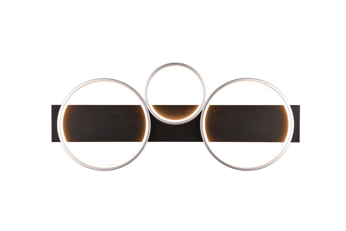 LED-DECKENLEUCHTE     - Titanfarben/Schwarz, Basics, Holz/Metall (80,0/8,0/34,5cm) - Trio Leuchten