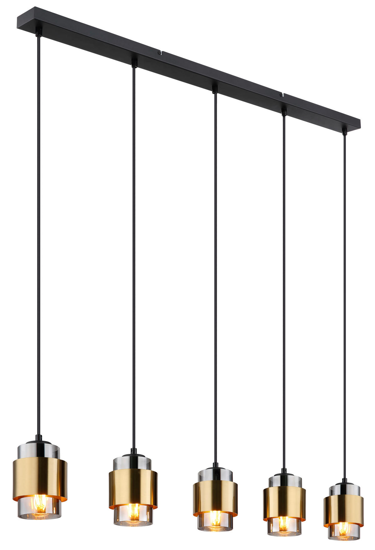 ZÁVĚSNÉ SVÍTIDLO, 105/10/150 cm  - černá/barvy mosazi, Design, kov/sklo (105/10/150cm) - Globo