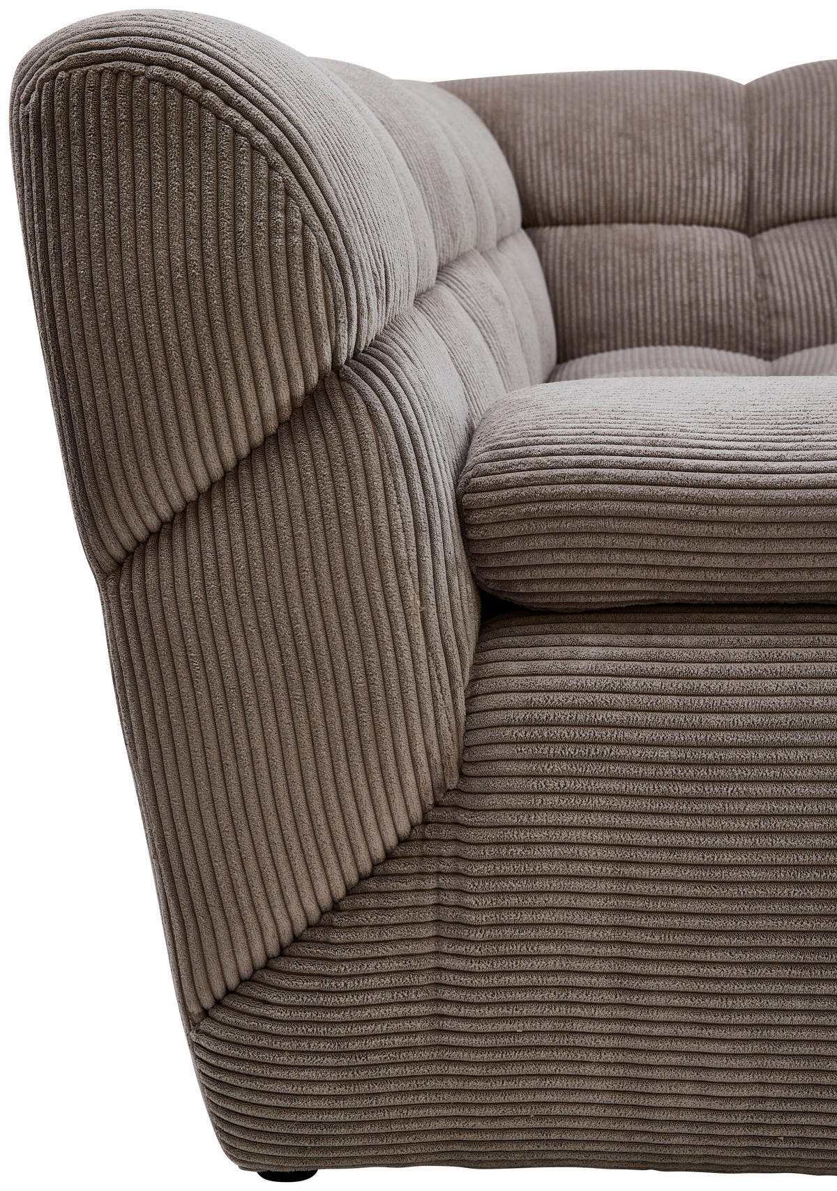 ECKSOFA Braun Cord Rücken echt  - Schwarz/Braun, KONVENTIONELL, Kunststoff/Textil (195/265cm) - Tom Tailor