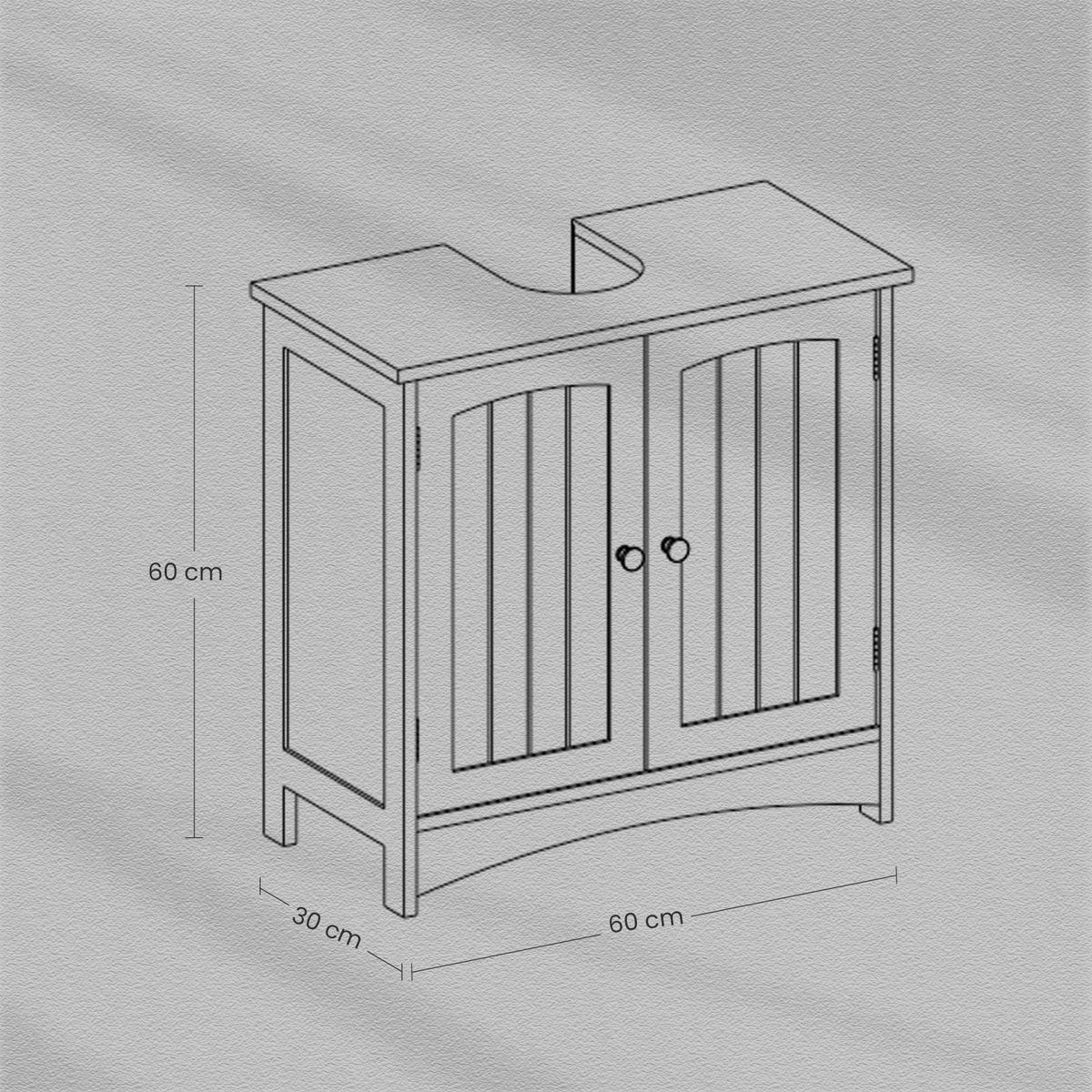 WASCHBECKENUNTERSCHRANK 60/60/30 cm  - Silberfarben/Grau, MODERN, Holzwerkstoff/Metall (60/60/30cm) - MID.YOU