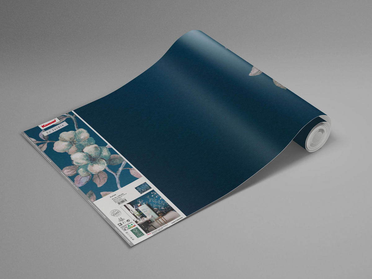 NON WOVEN-TAPET 300/250 cm  - vit/blå, Basics (300/250cm) - Komar