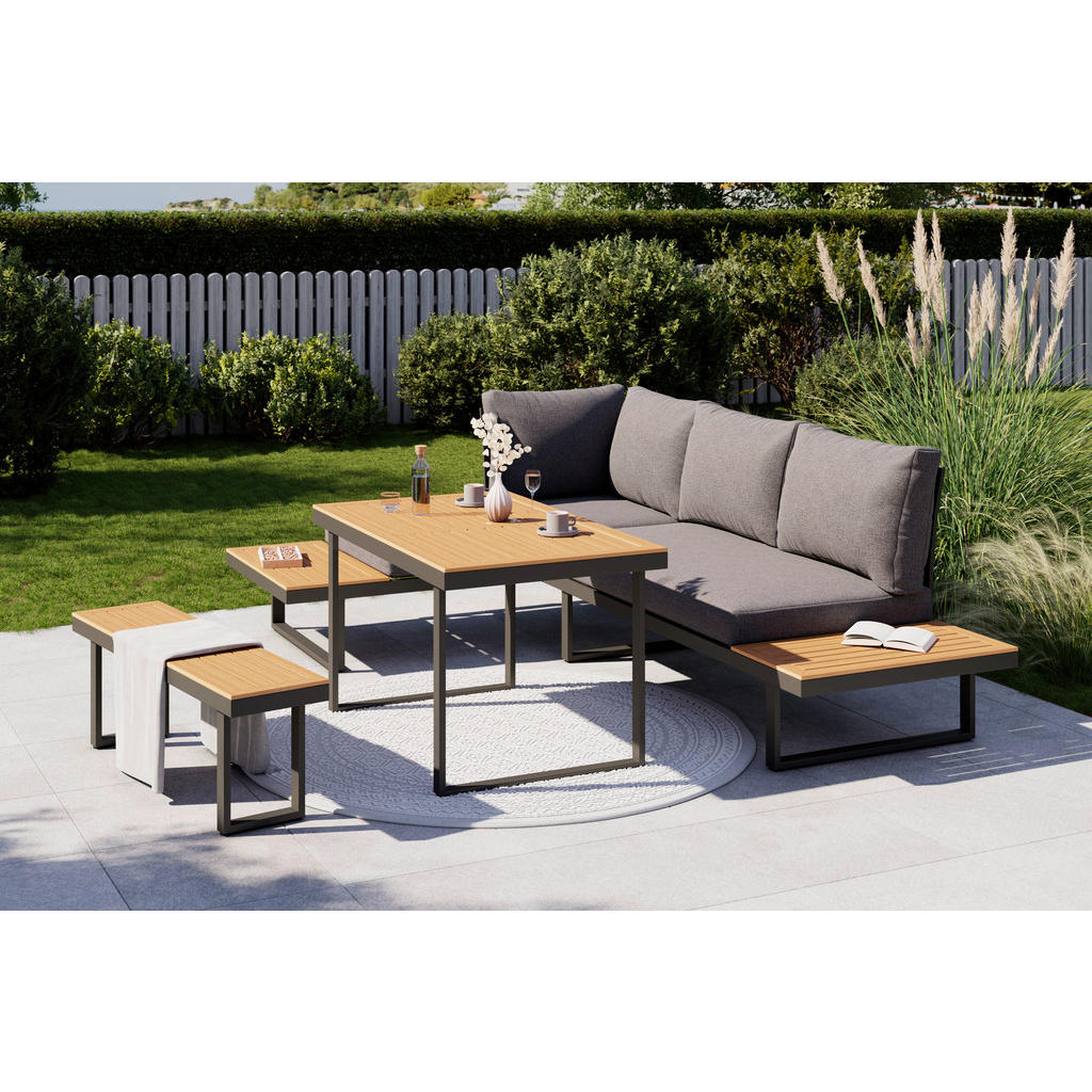 Ambia Garden ZAHRADNÍ JÍDELNÍ SET 4dílné, kov, plast, textil