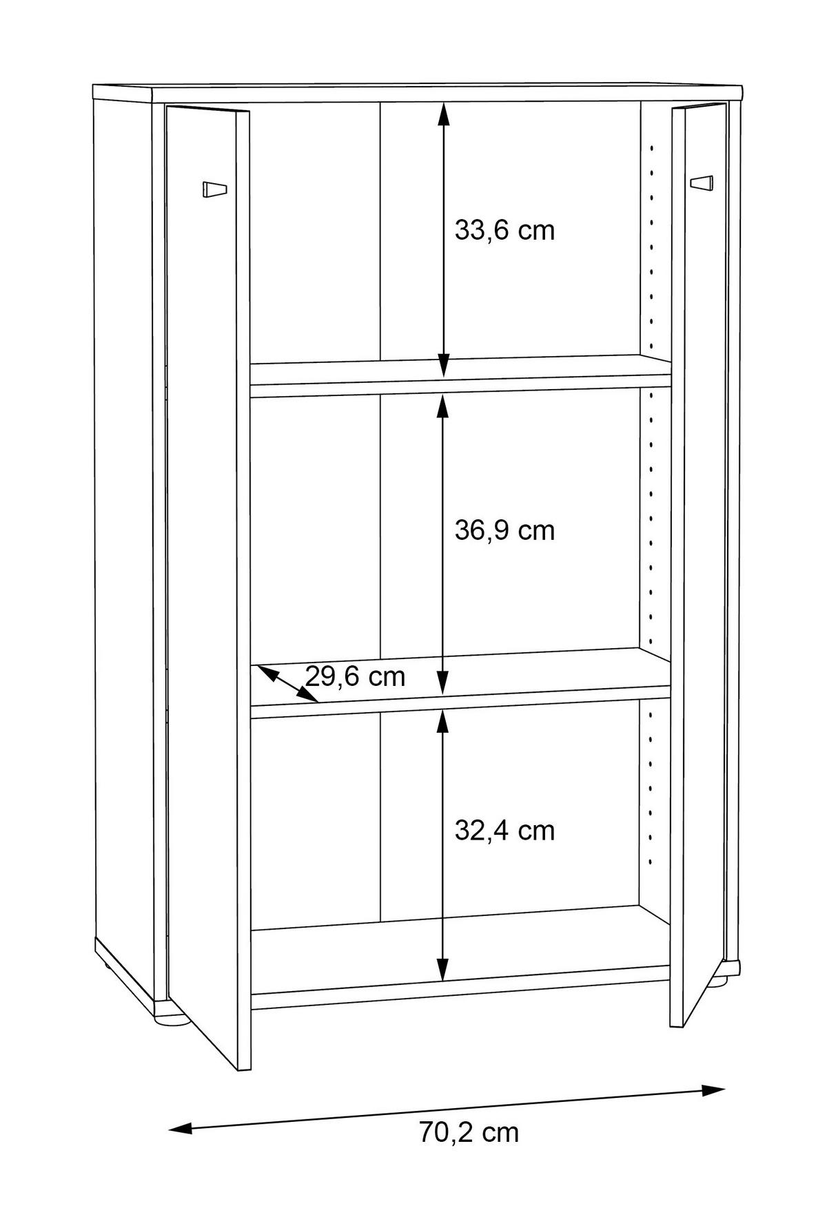 COMMODE 73,7/111,1/34,8 cm chêne artisan  - chêne artisan, Design, matériau de bois (73,7/111,1/34,8cm)