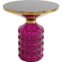 BEISTELLTISCH 50/50/52 cm Lila, Goldfarben, Schwarz Hochglanz rund  - Schwarz Hochglanz/Lila, Design, Glas/Metall (50/50/52cm) - Kare-Design