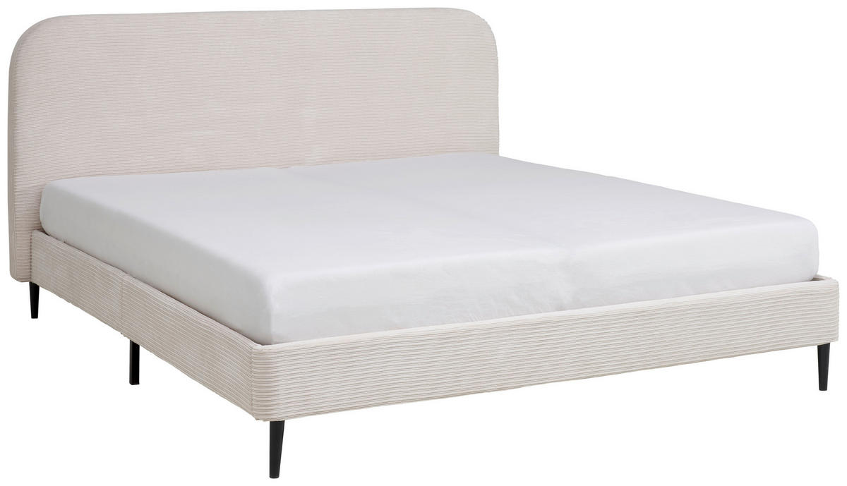 LIT REMBOURRÉ 180/200 cm  in Naturfarben  - Schwarz/Naturfarben, Modern, Holz/Textil (180/200cm) - Livetastic