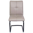 SCHWINGSTUHL    Echtleder  - Taupe/Schwarz, MODERN, Leder/Metall (49/74/61cm) - Novel