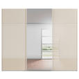 SCHWEBETÜRENSCHRANK 301/223/68 cm 3-türig Weiß, Champagner  - Chromfarben/Champagner, KONVENTIONELL, Glas/Holzwerkstoff (301/223/68cm) - Novel