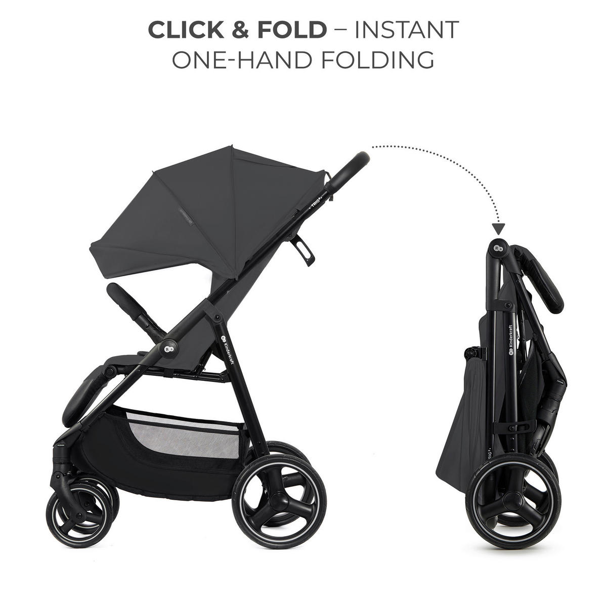 BUGGY Trig 3  - Schwarz/Grau, Basics (54/107.5/91cm) - kinderkraft