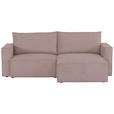 ECKSOFA  in Feincord Altrosa  - Schwarz/Altrosa, KONVENTIONELL, Kunststoff/Textil (242/151cm) - Carryhome