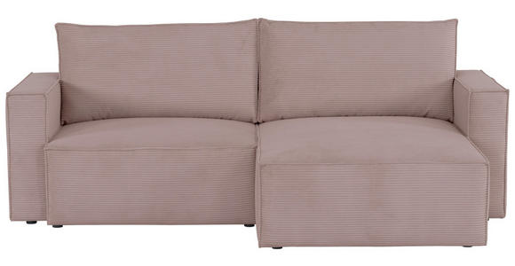 ECKSOFA  in Feincord Altrosa  - Schwarz/Altrosa, KONVENTIONELL, Kunststoff/Textil (242/151cm) - Carryhome