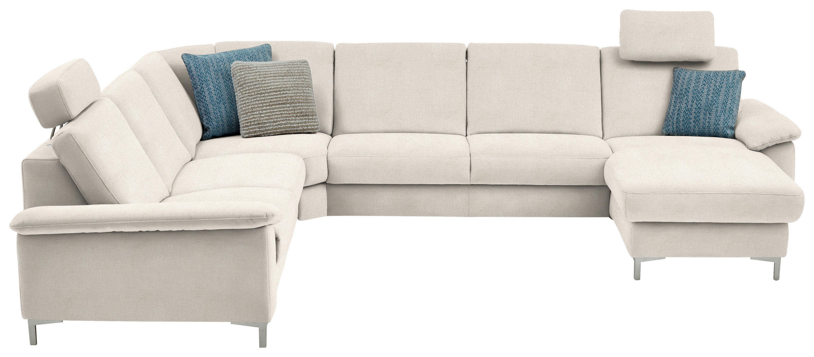 WOHNLANDSCHAFT in Chenille Naturfarben  - Alufarben/Naturfarben, Design, Textil/Metall (265/333/170cm) - Dieter Knoll