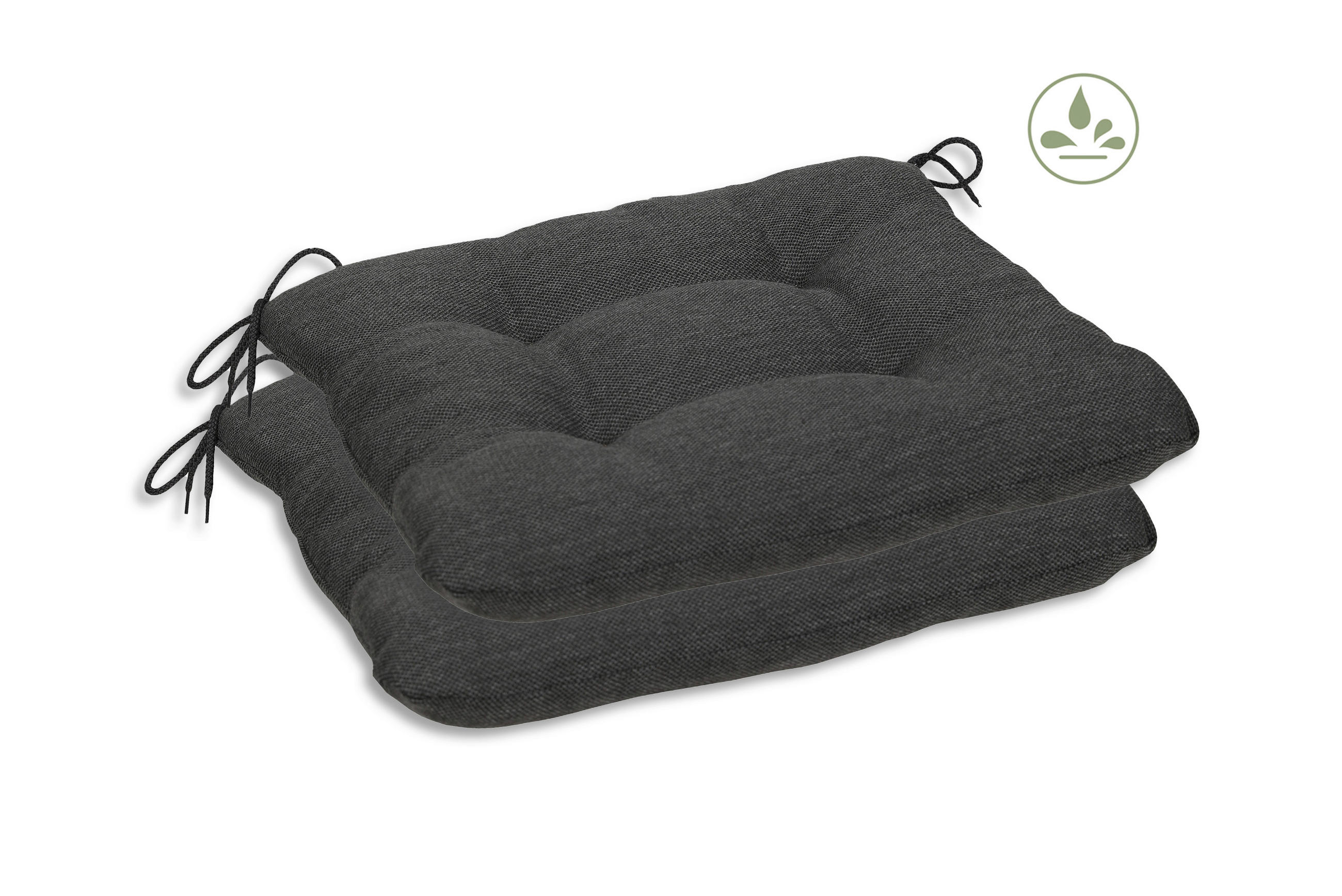 GARTENSITZKISSENSET Uni  - Anthrazit, Basics, Textil (38/5/38cm)