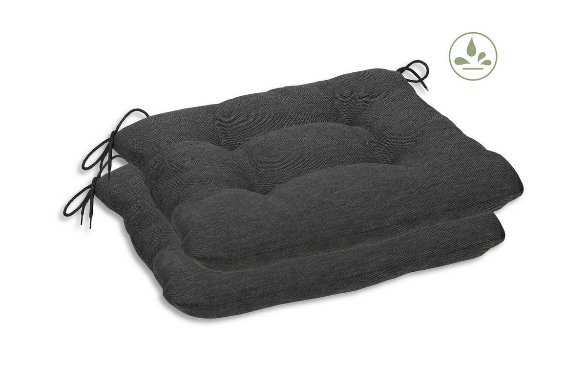 GARTENSITZKISSENSET Uni  - Anthrazit, Basics, Textil (38/5/38cm)