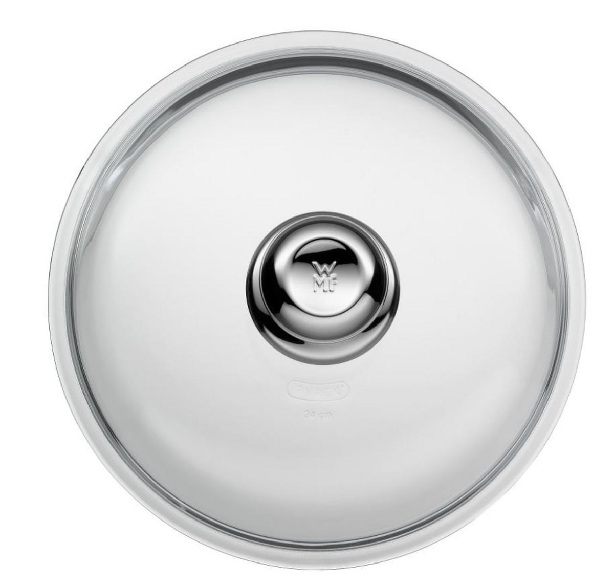 TOPFDECKEL  24 cm  - Klar/Edelstahlfarben, Basics, Glas/Metall (24cm) - WMF