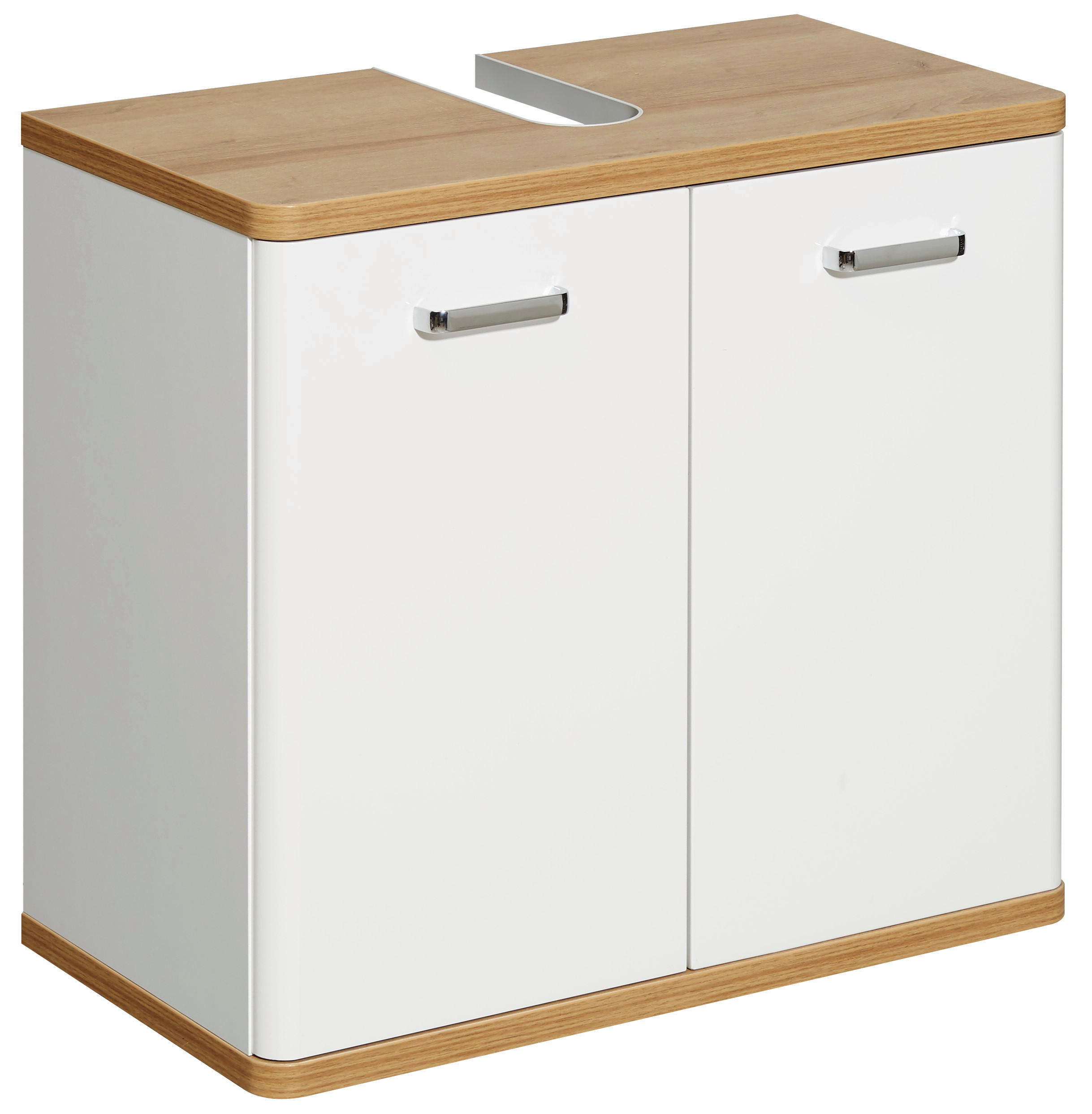 Xora Waschbeckenunterschrank Weiß, Eiche 60x53x33 cm