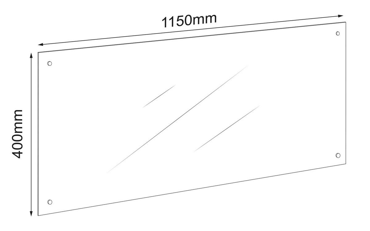 KÜCHENRÜCKWAND  - Klar, Trend, Glas (115/40cm) - MID.YOU