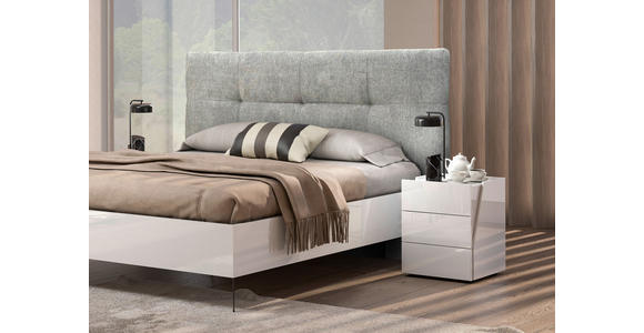 BETT 180/200 cm in Grau, Weiß - Schwarz/Weiß, Design, Metall (180/200cm) - Novel