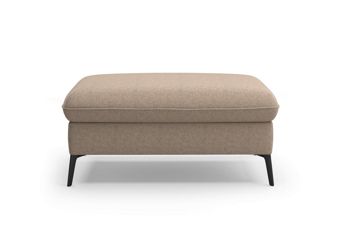 HOCKER in Textil Taupe  - Taupe/Creme, KONVENTIONELL, Textil/Metall (104/47/69cm) - Sit & More