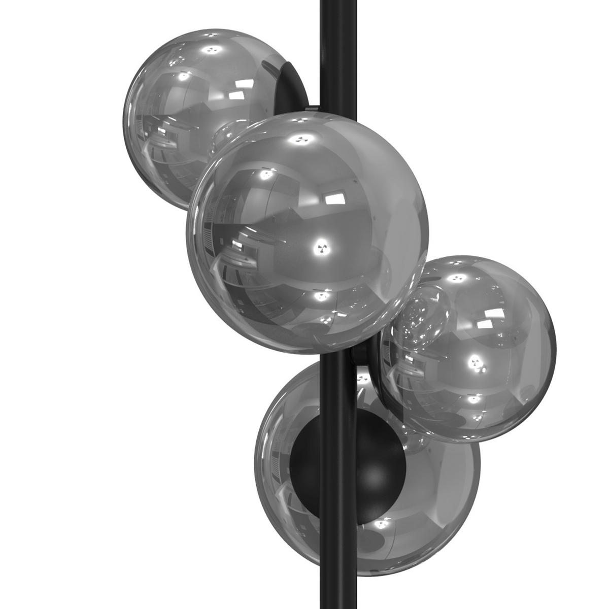TISCHLEUCHTE PALOMA 24/24/48 cm   - Schwarz, Design, Glas/Kunststoff (24/24/48cm)