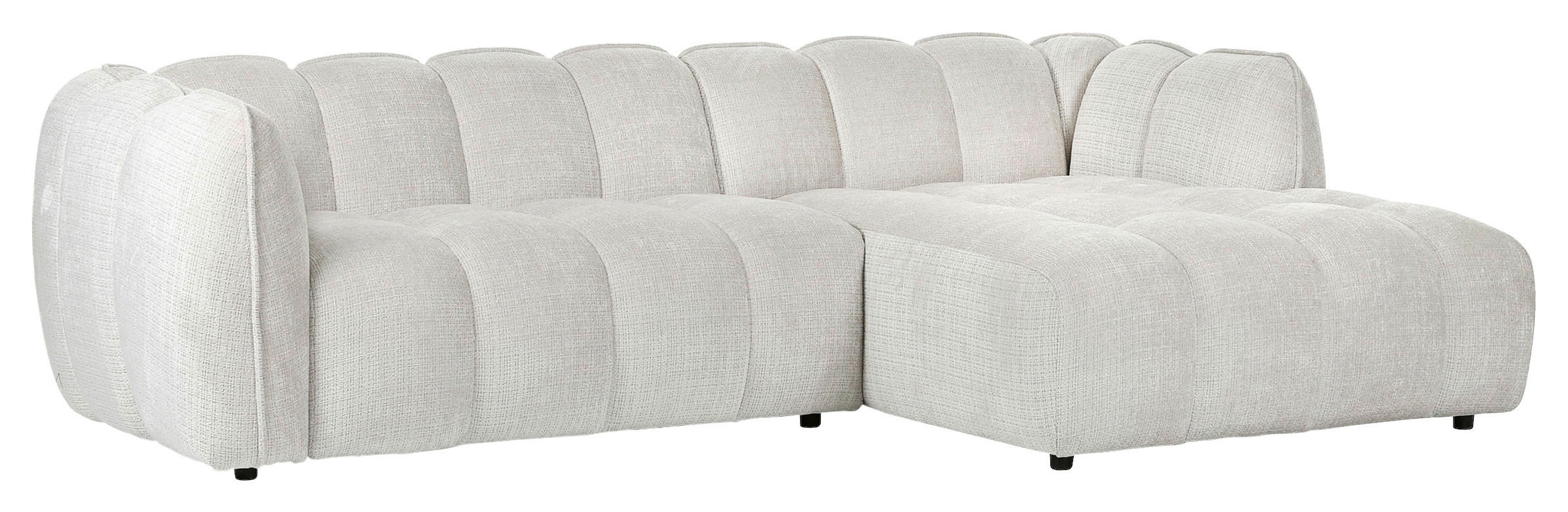 ECKSOFA in Chenille Creme  - Creme/Schwarz, Konventionell, Kunststoff/Textil (272/172cm) - Carryhome