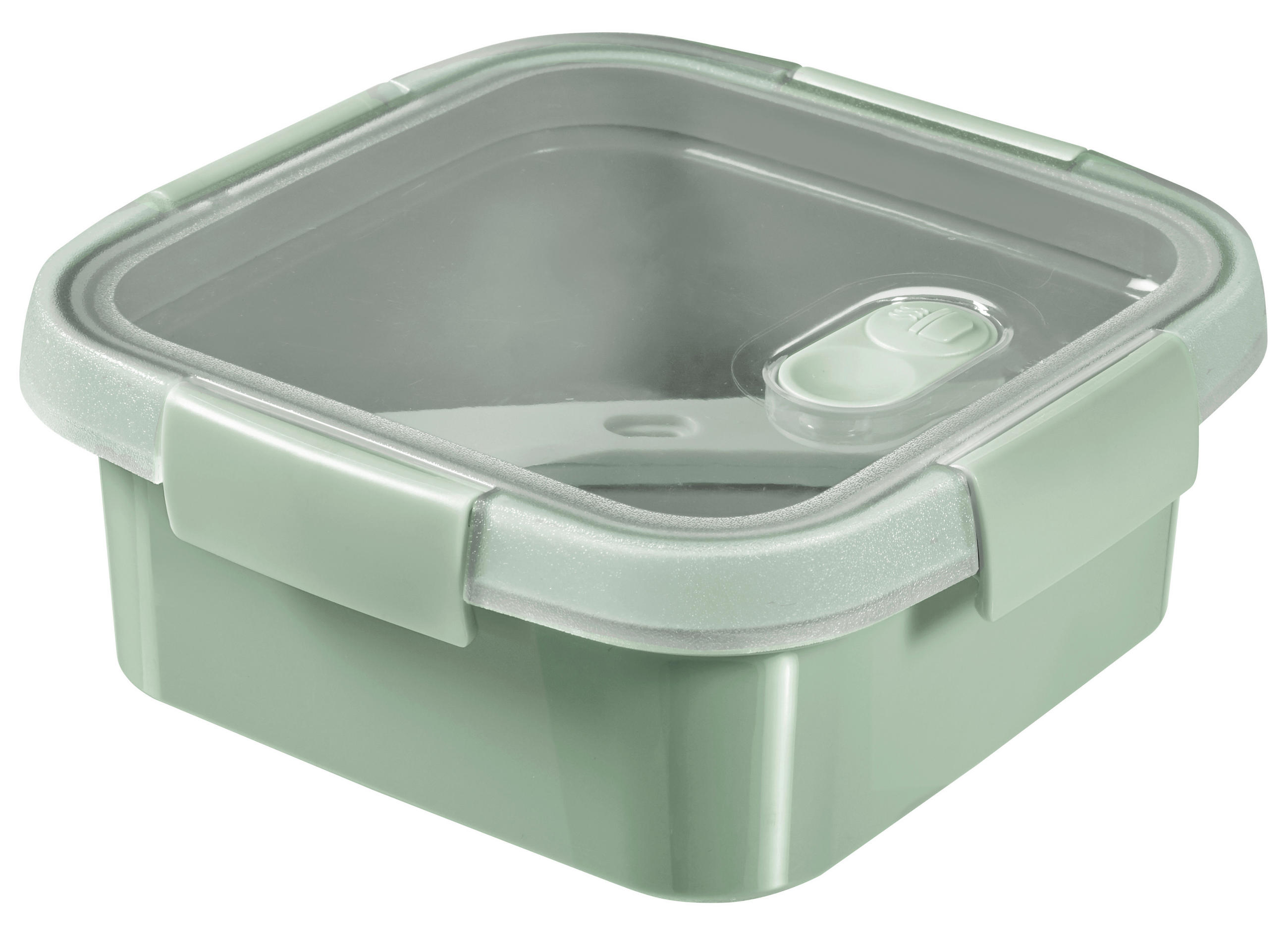 ÉTELTÁROLÓ DOBOZ  0,7 l  - áttetsző/zöld, Basics, műanyag (20.3/15.4/5.2cm)