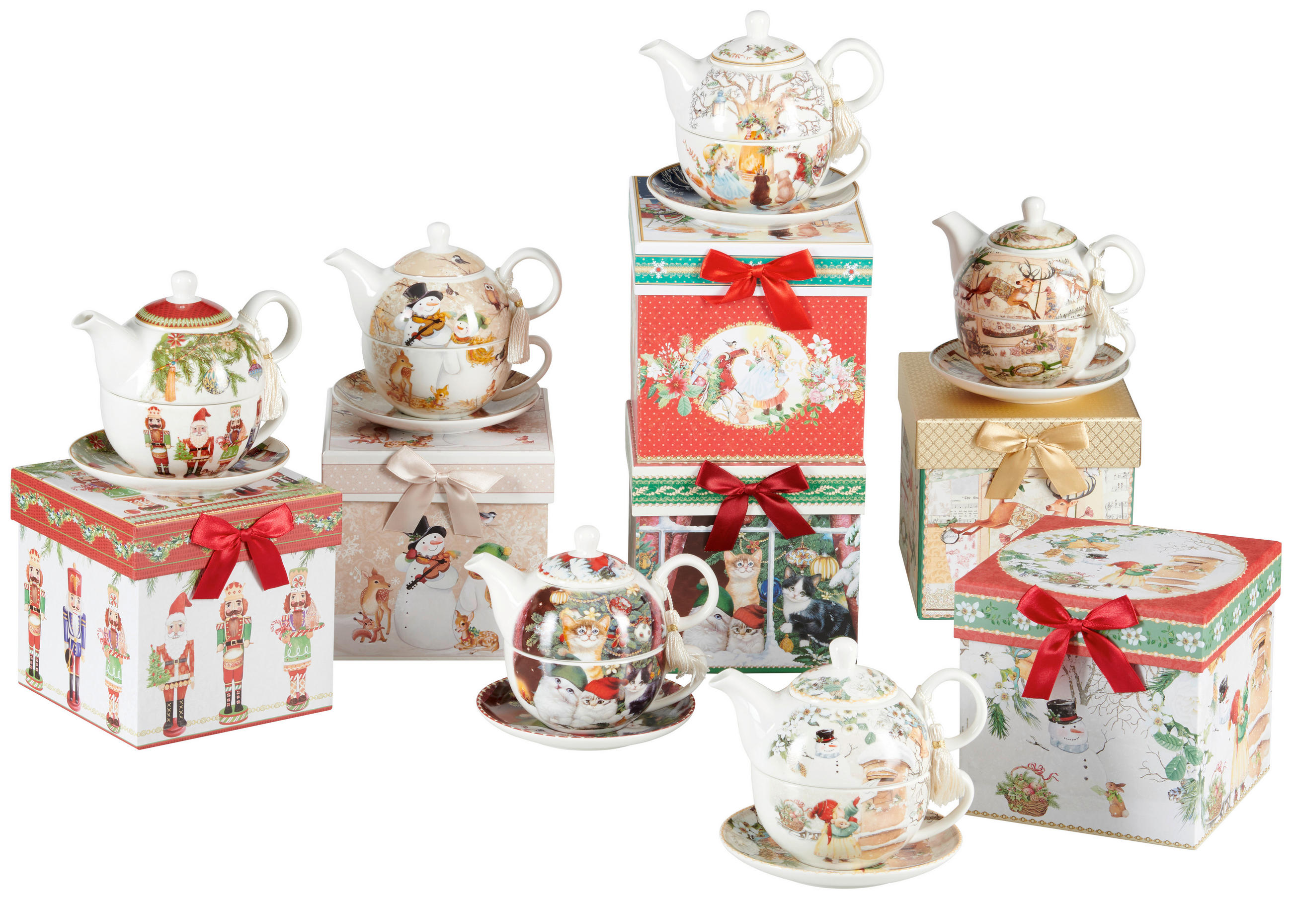TEA-FOR-ONE-SET  - Multicolor, Trend, Karton/Keramik (17/14cm) - X-Mas