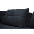 ECKSOFA Dunkelblau Chenille Armlehnenkissen, Rücken echt, Sitztiefenverstellung  - Schwarz/Dunkelblau, KONVENTIONELL, Textil/Metall (215/313cm) - Hom`in