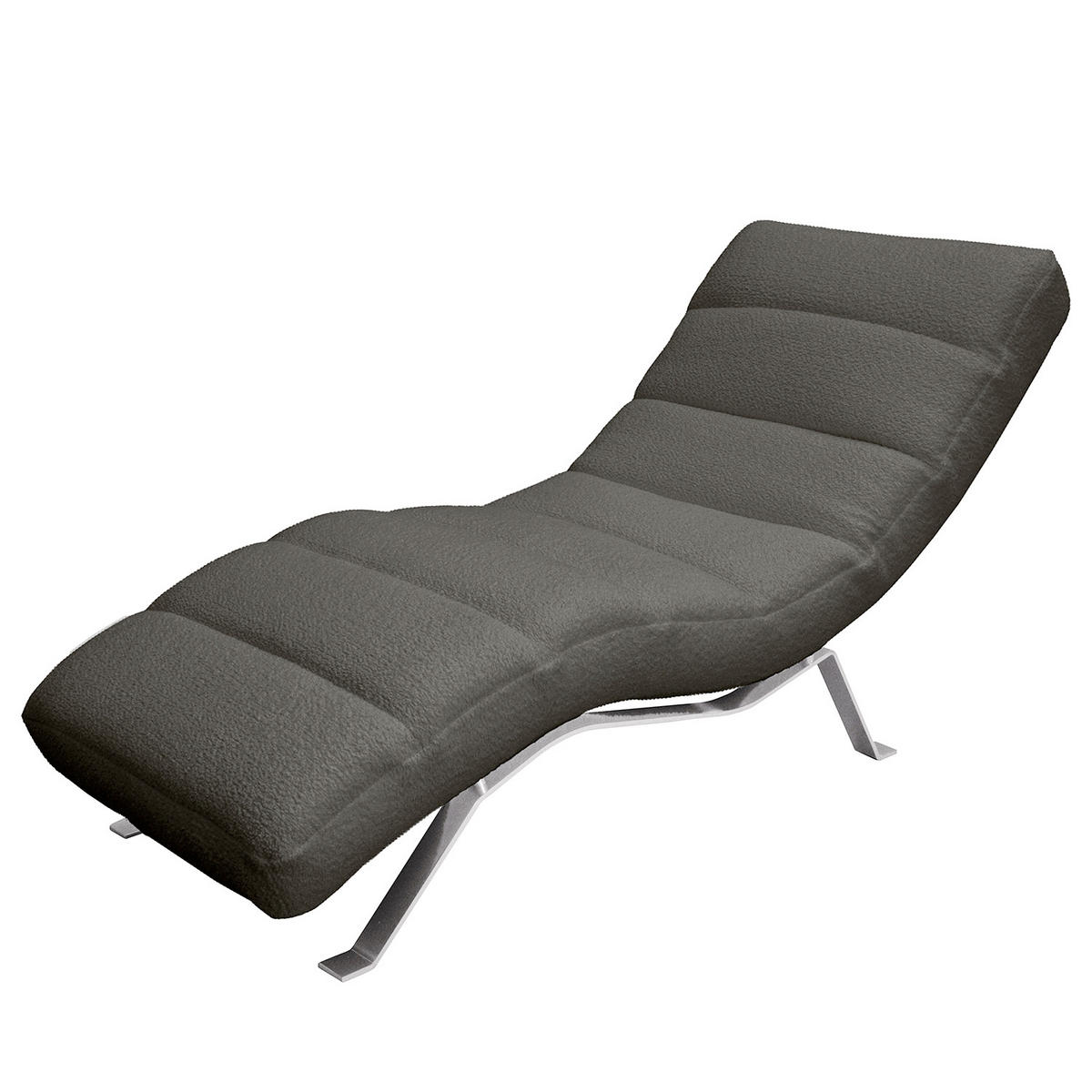 RELAXLIEGE SWING Bouclé Anthrazit  - Anthrazit/Silberfarben, Design, Textil/Metall (65/65-95/171cm) - Livetastic