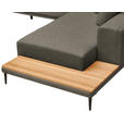 ECKSOFA  in Leinwand Dunkelbraun  318/271 cm  - Dunkelbraun/Schwarz, Design, Textil/Metall (318/271cm) - Belluti