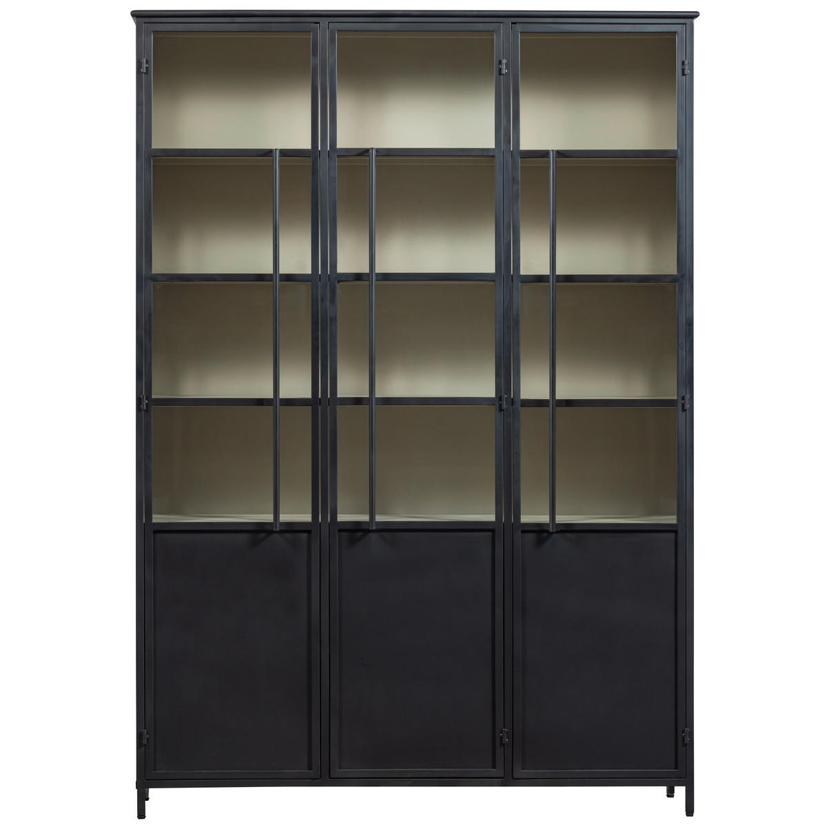 VITRINE in Schwarz  - Schwarz, Design, Glas/Metall (140/200/40cm) - Livetastic