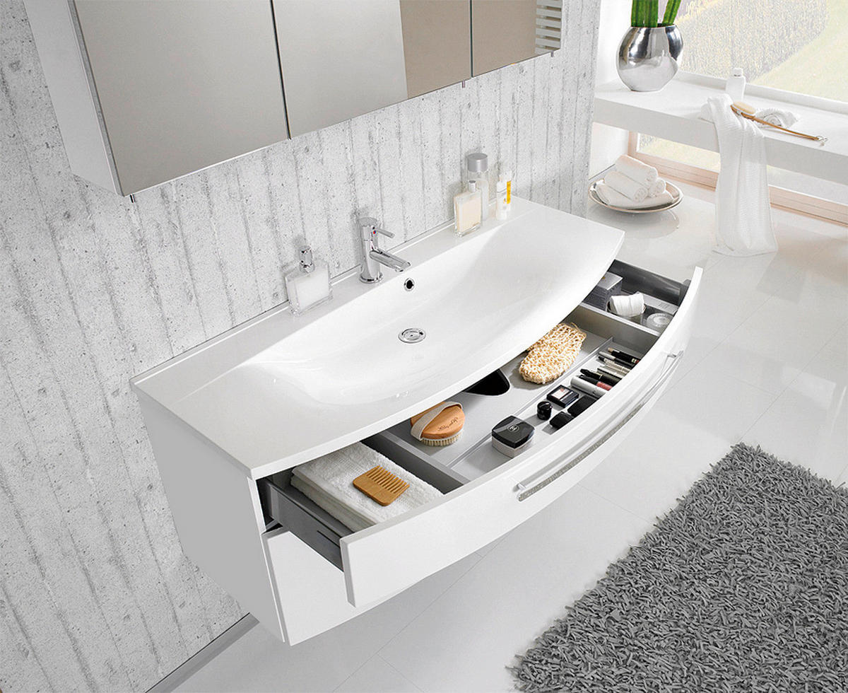 BADEZIMMER  in 120 cm  - Chromfarben/Weiß, MODERN, Holzwerkstoff/Metall (120cm) - Novel