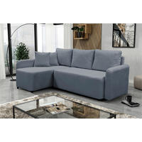 ECKSOFA STERN Grau Bouclé Zierkissen, Rückenkissen, Bettkasten  - Schwarz/Grau, Design, Kunststoff/Textil (152/207cm) - MID.YOU