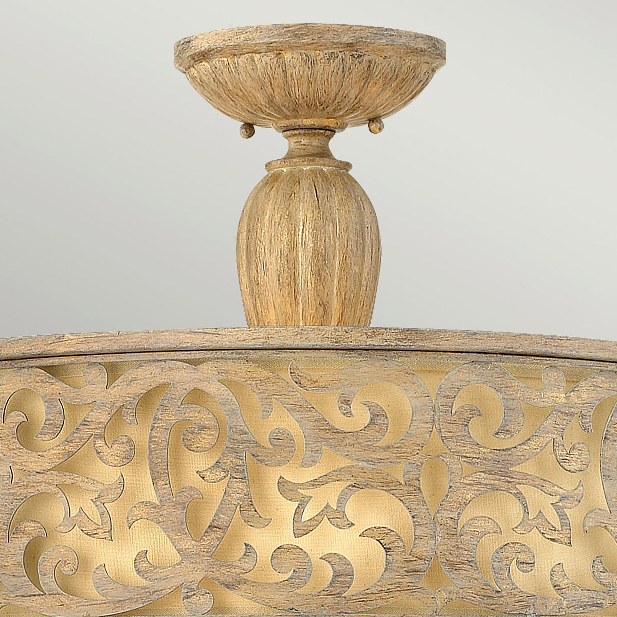 DECKENLEUCHTE  52.1/38.1 cm    - Champagner, Romantik / Landhaus, Glas/Textil (52.1/38.1cm) - Elstead Lighting