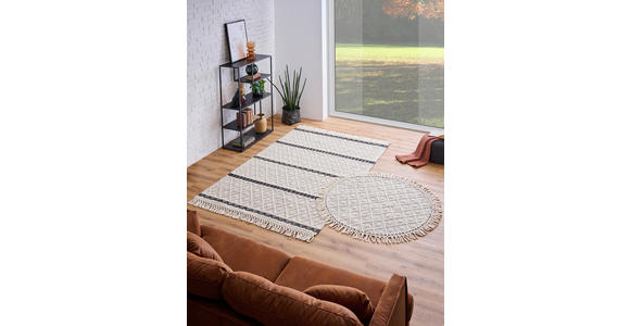 HANDWEBTEPPICH 160/230 cm Sylt Creme - Creme, Natur, Textil (160/230cm) - Linea Natura