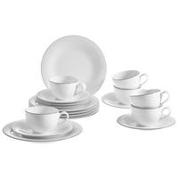 KAFFEESET Grau, Weiß Grey Lines 18-teilig  - Weiß/Grau, KONVENTIONELL, Keramik - Villeroy & Boch
