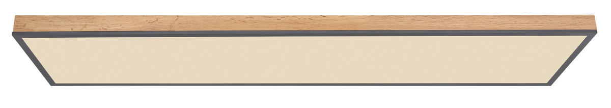 LED-DECKENLEUCHTE DORO 120/30/7,5 cm   - Opal/Graphitfarben, Basics, Holz/Kunststoff (120/30/7,5cm) - Globo