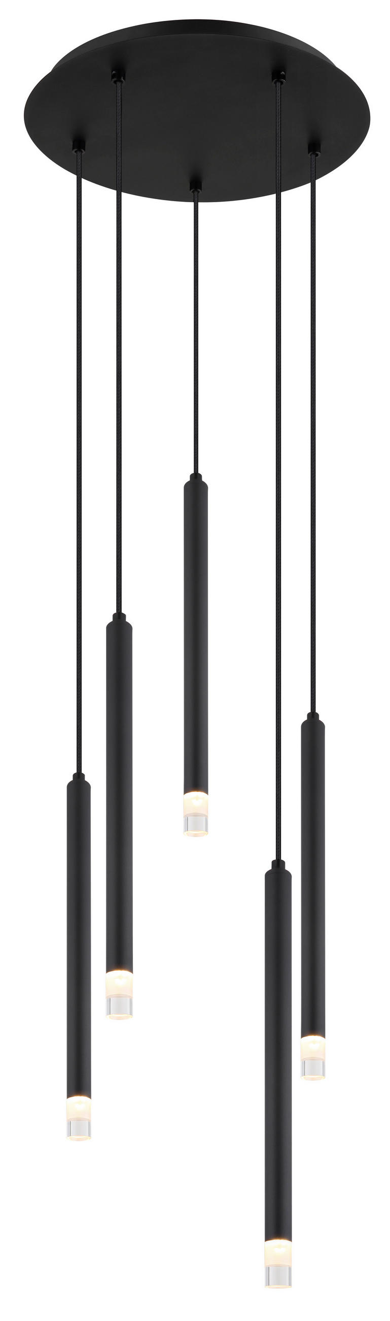 VISEČA SVETILKA 34/120 cm G9 - črna/prozorno, Basics, kovina/umetna masa (34/120cm) - Globo