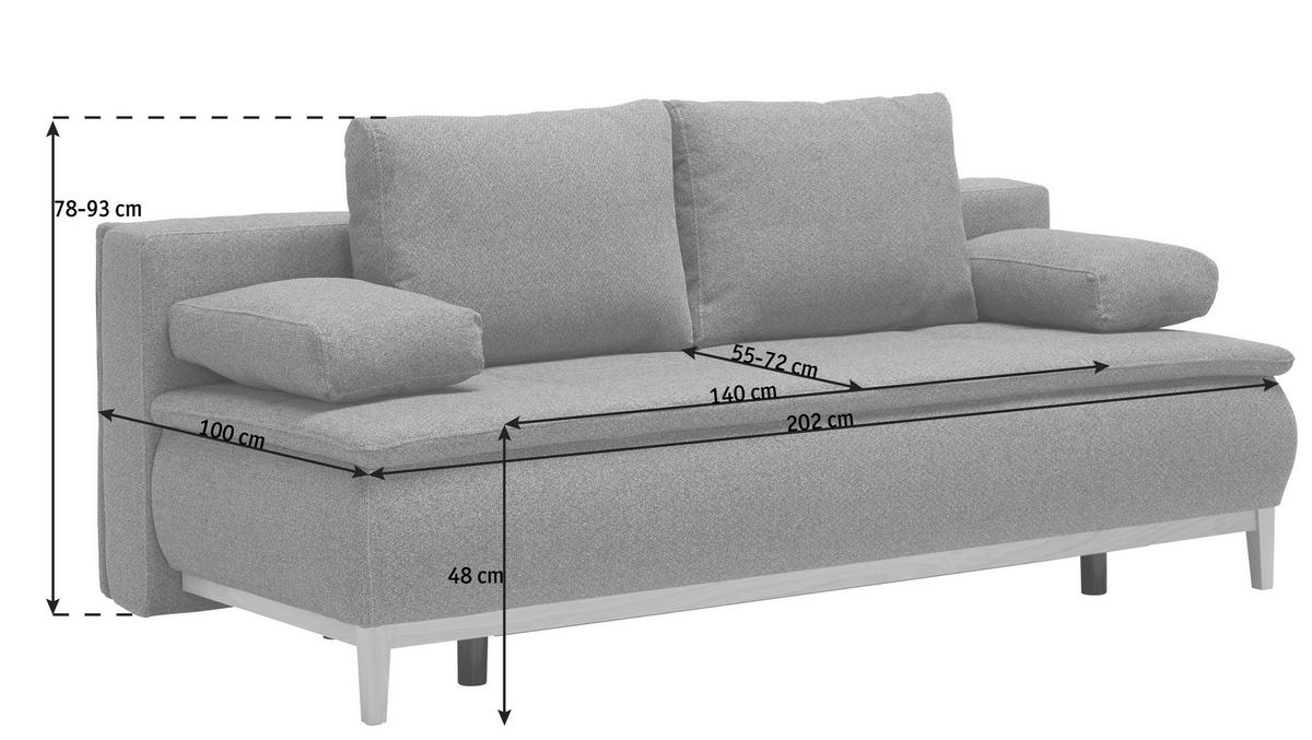 CANAPEA EXTENSIBILA textil turcoaz  - bej/turcoaz, Design, lemn/textil (202/78/93/100cm) - Venda