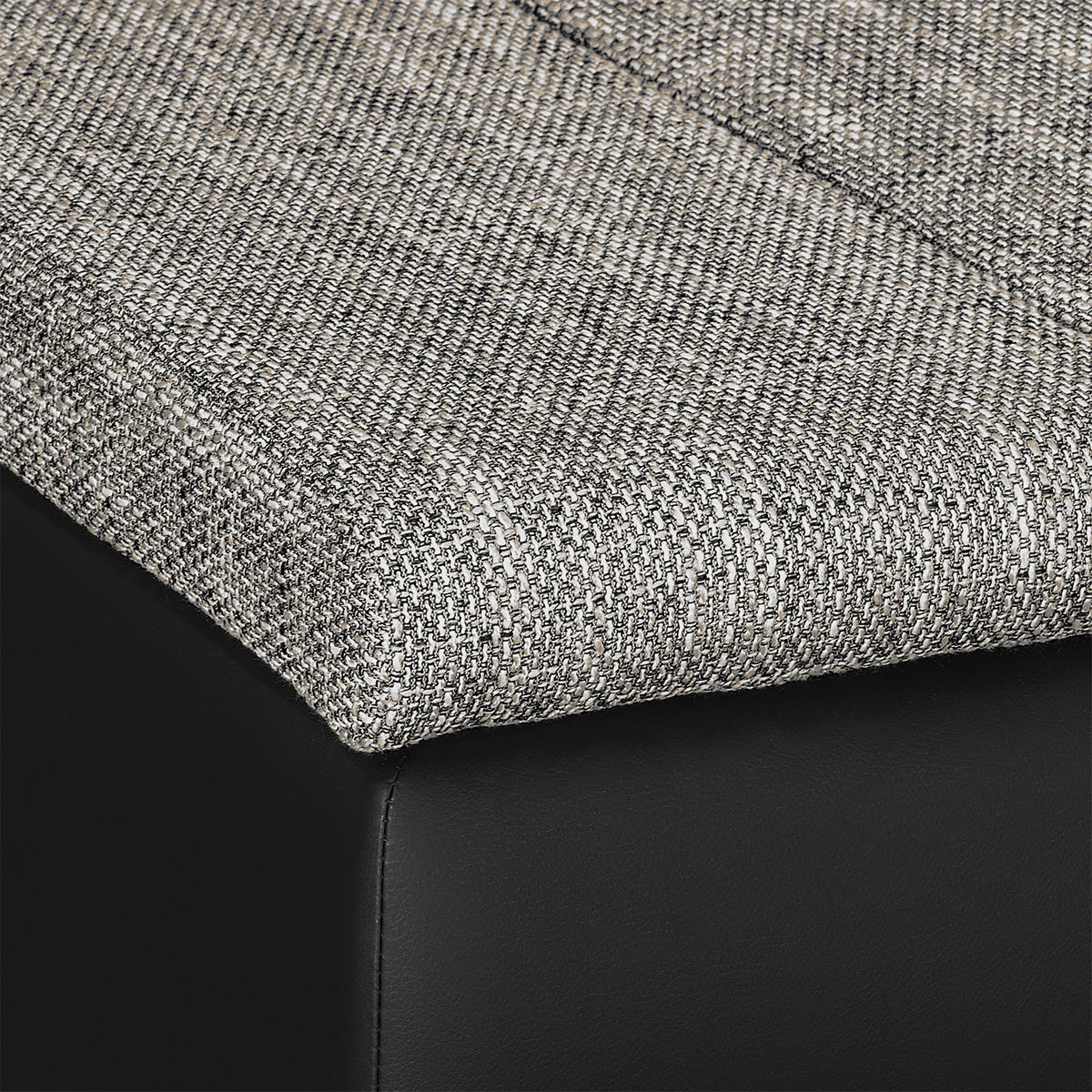 ECKSOFA Grau, Schwarz Textilgeflecht  - Chromfarben/Schwarz, Design, Textil (266/175cm) - Livetastic