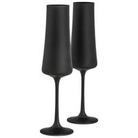 GLÄSERSET 2-teilig  - Schwarz, Basics, Glas (210ml) - Novel