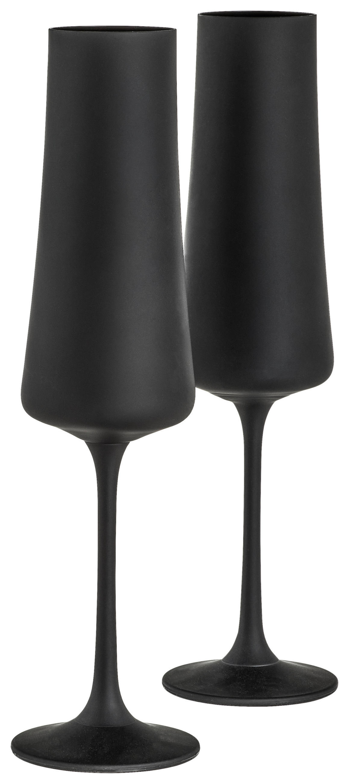 GLÄSERSET 2-teilig  - Schwarz, Basics, Glas (210ml) - Novel